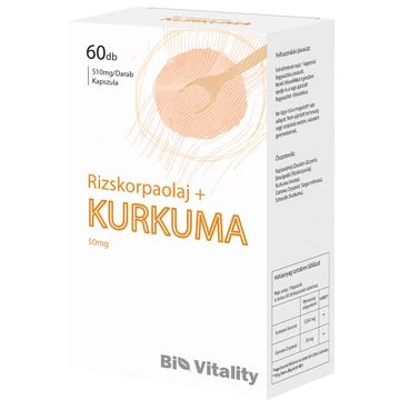 Kurkuma + Rizskorpaolaj 60db Bio Vitality Lágy zselé kapszula