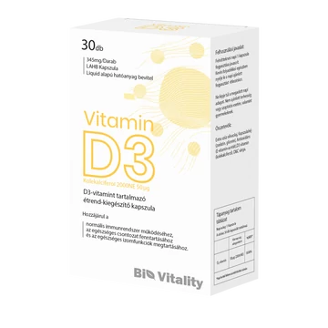 Vitamin D3 30db Bio Vitality Lágy zselé kapszula
