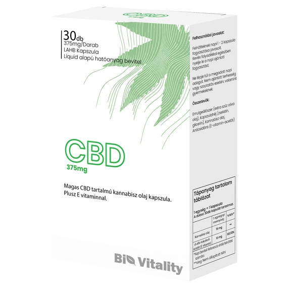 CBD 375mg 30db Bio Vitality Lágy zselé kapszula