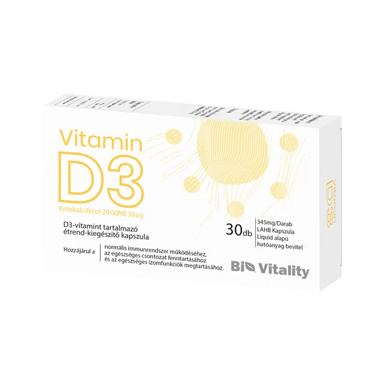 Vitamin D3 30db Bio Vitality Lágy zselé kapszula