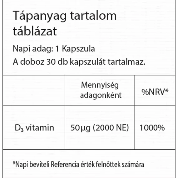 Vitamin D3 30db Bio Vitality Lágy zselé kapszula