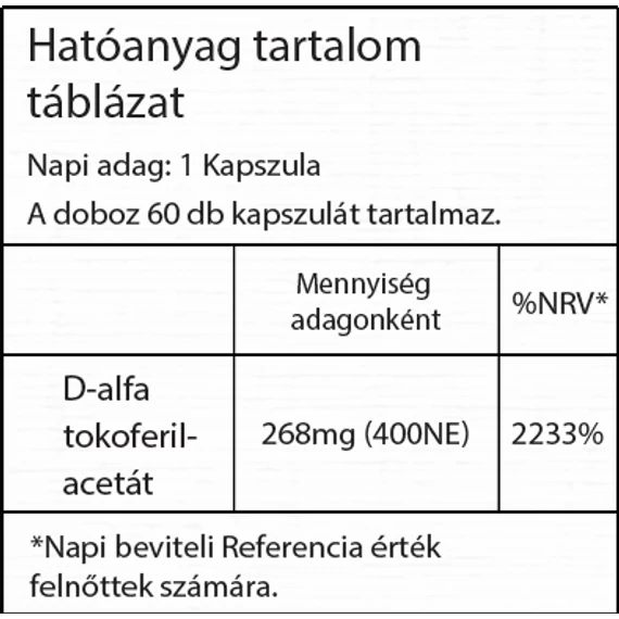 E-vitamin 60db Bio Vitality Lágy zselé kapszula