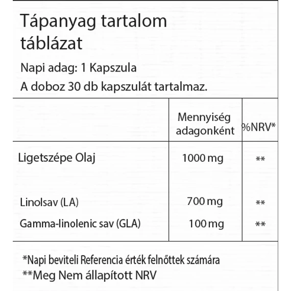 Ligetszépeolaj 30db Bio Vitality Lágy zselé kapszula