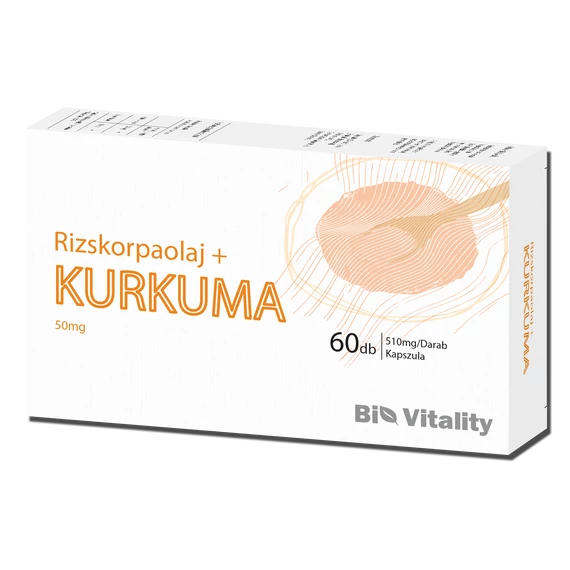 Kurkuma + Rizskorpaolaj 60db Bio Vitality Lágy zselé kapszula