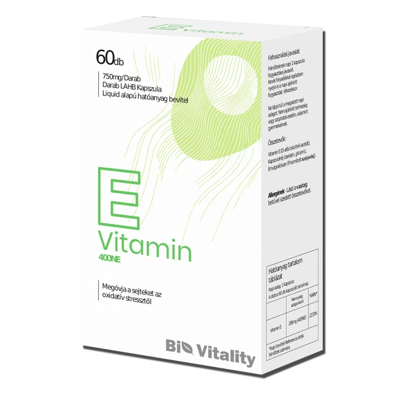 E-vitamin 60db Bio Vitality Lágy zselé kapszula