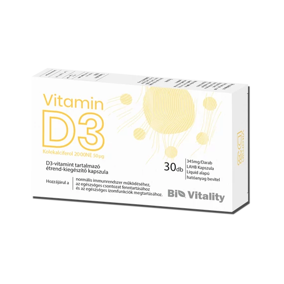 Vitamin D3 30db Bio Vitality Lágy zselé kapszula